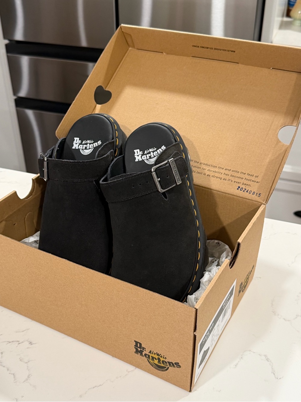 Dr. Martens Black Suede ZebZag Mule Slip-On Clog - Picture 4 of 4